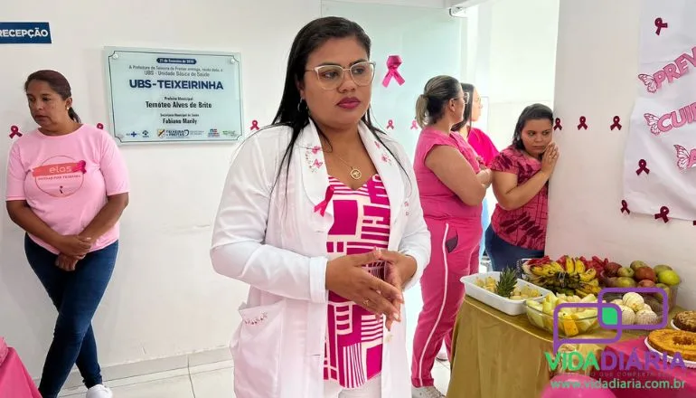 UBS Teixeirinha realiza ação do Outubro Rosa com acadêmicos da Anhanguera