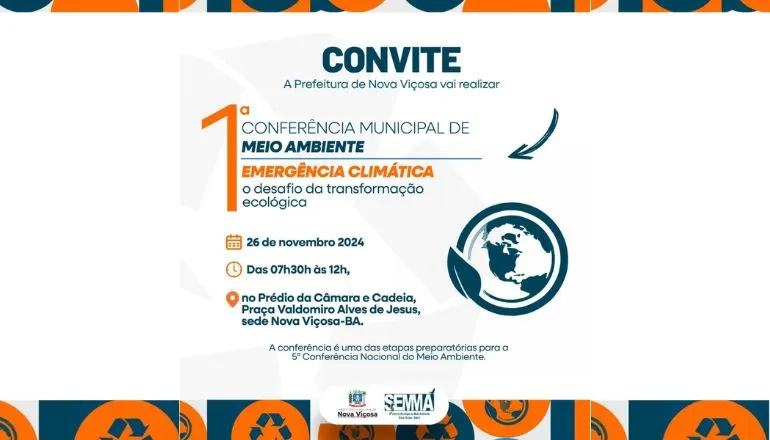   1ª Conferência Municipal do Meio Ambiente de Nova Viçosa acontece no próximo dia 26