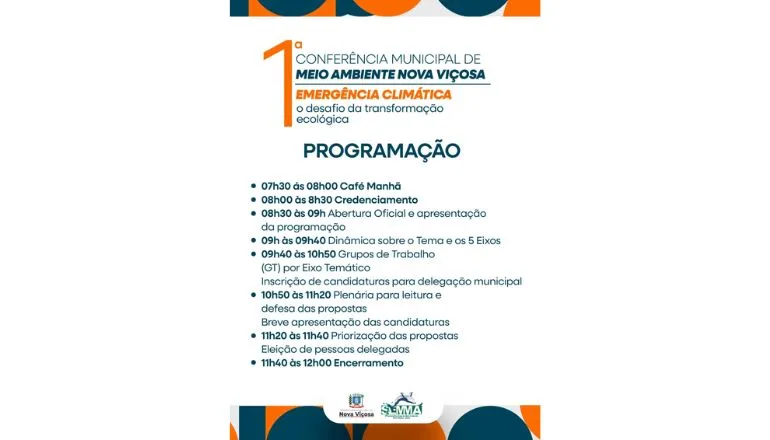   1ª Conferência Municipal do Meio Ambiente de Nova Viçosa acontece no próximo dia 26