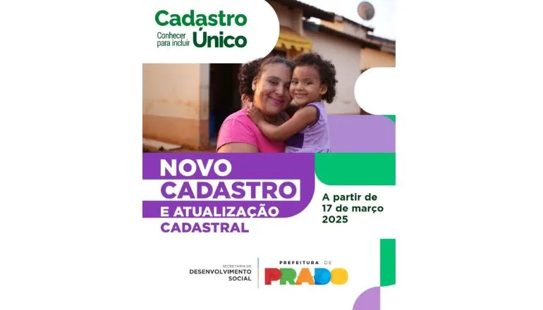 Mudança no sistema! Prefeitura de Prado informa que o cadastro único está em pausa para atualizações