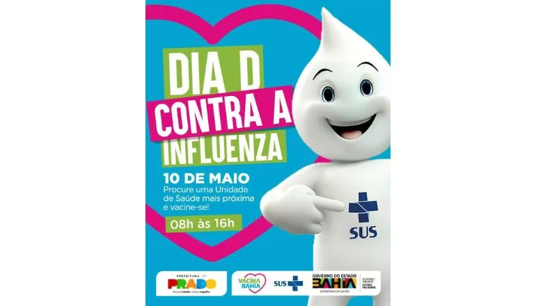 Prado participa do Dia D de vacinação contra a gripe neste sábado (10)