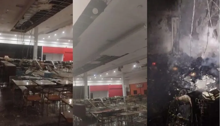 Incêndio controlado na praça de alimentação do Shopping PátioMix em Teixeira de Freitas