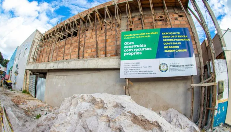 Obras da Escola Jardim Caraípe seguem em ritmo acelerado