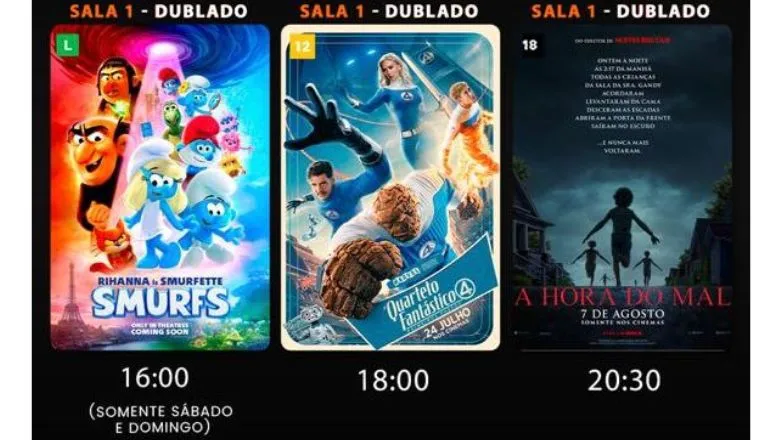 Cine Teixeira divulga programação da semana com três grandes sucessos