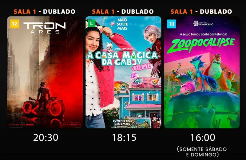 Cine Teixeira divulga programação especial semana das crianças com opções para toda a família