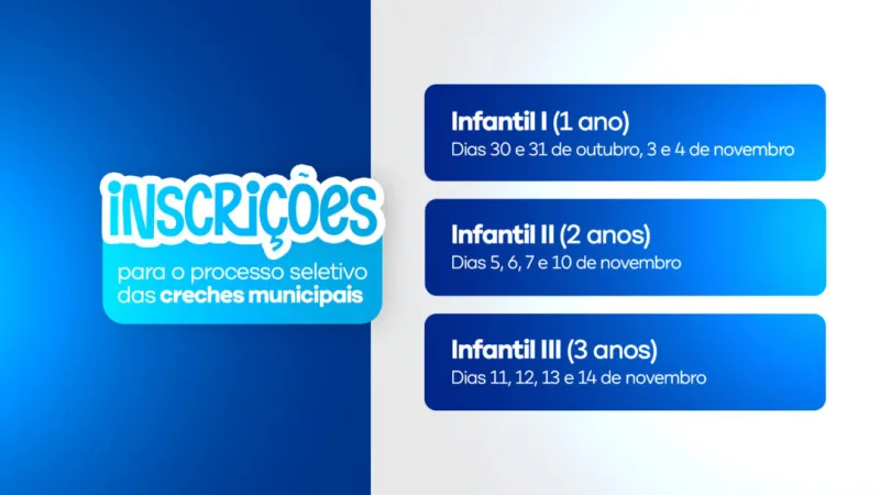Prefeitura abre seleção para ingresso nas Creches Municipais 2026