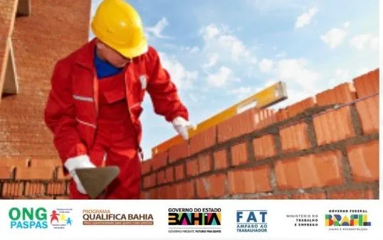 Curso gratuito de Pedreiro Polivalente está com inscrições abertas em Teixeira de Freitas