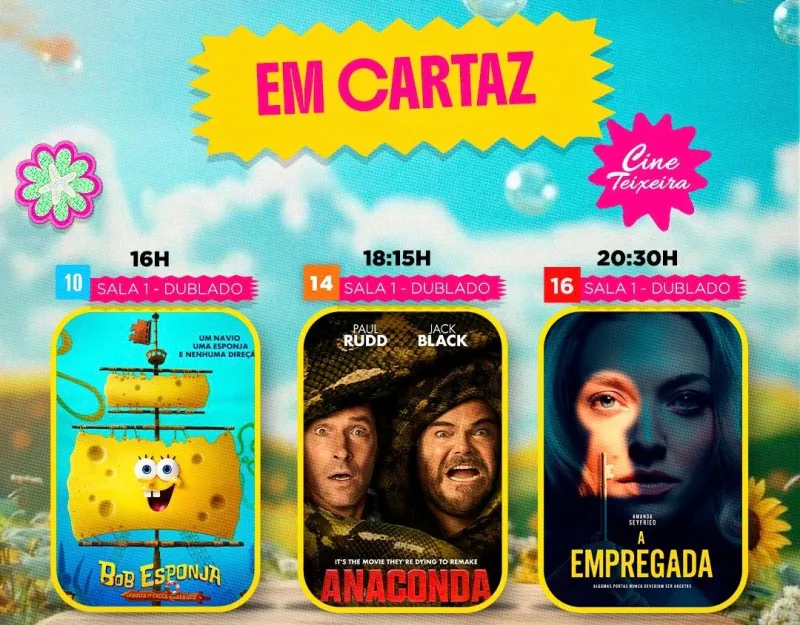 Férias: Cine Teixeira divulga programação com filmes para toda a família até 14 de janeiro