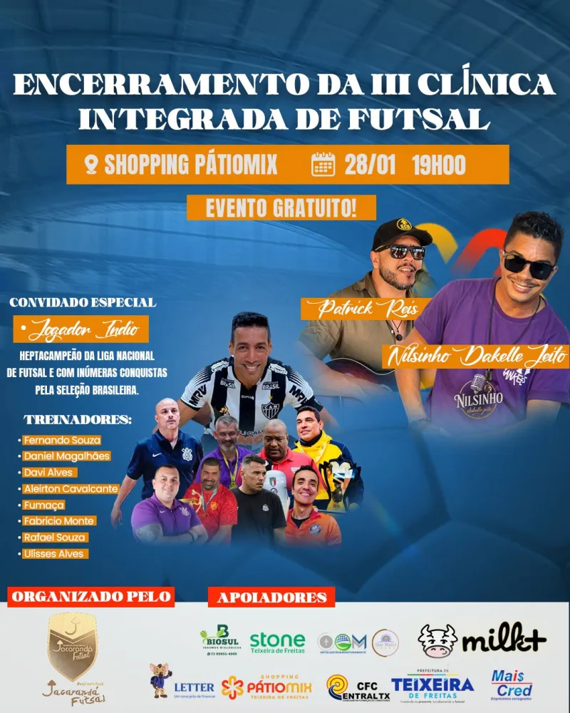 Teixeira de Freitas recebe a 3ª Clínica Integrada de Futsal com edição internacional Teixeira de Freitas recebe a 3ª Clínica Integrada de Futsal com edição internacional