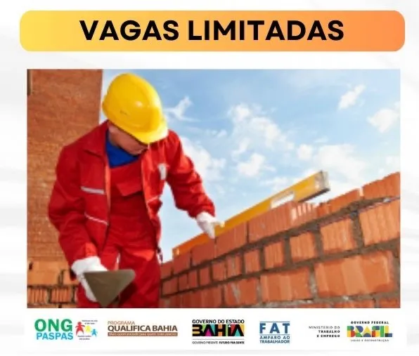 Cursos gratuitos de pedreiro polivalente e mecânico de manutenção estão com inscrições abertas na ONG Paspas Cursos gratuitos de pedreiro polivalente e mecânico de manutenção estão com inscrições abertas na ONG Paspas