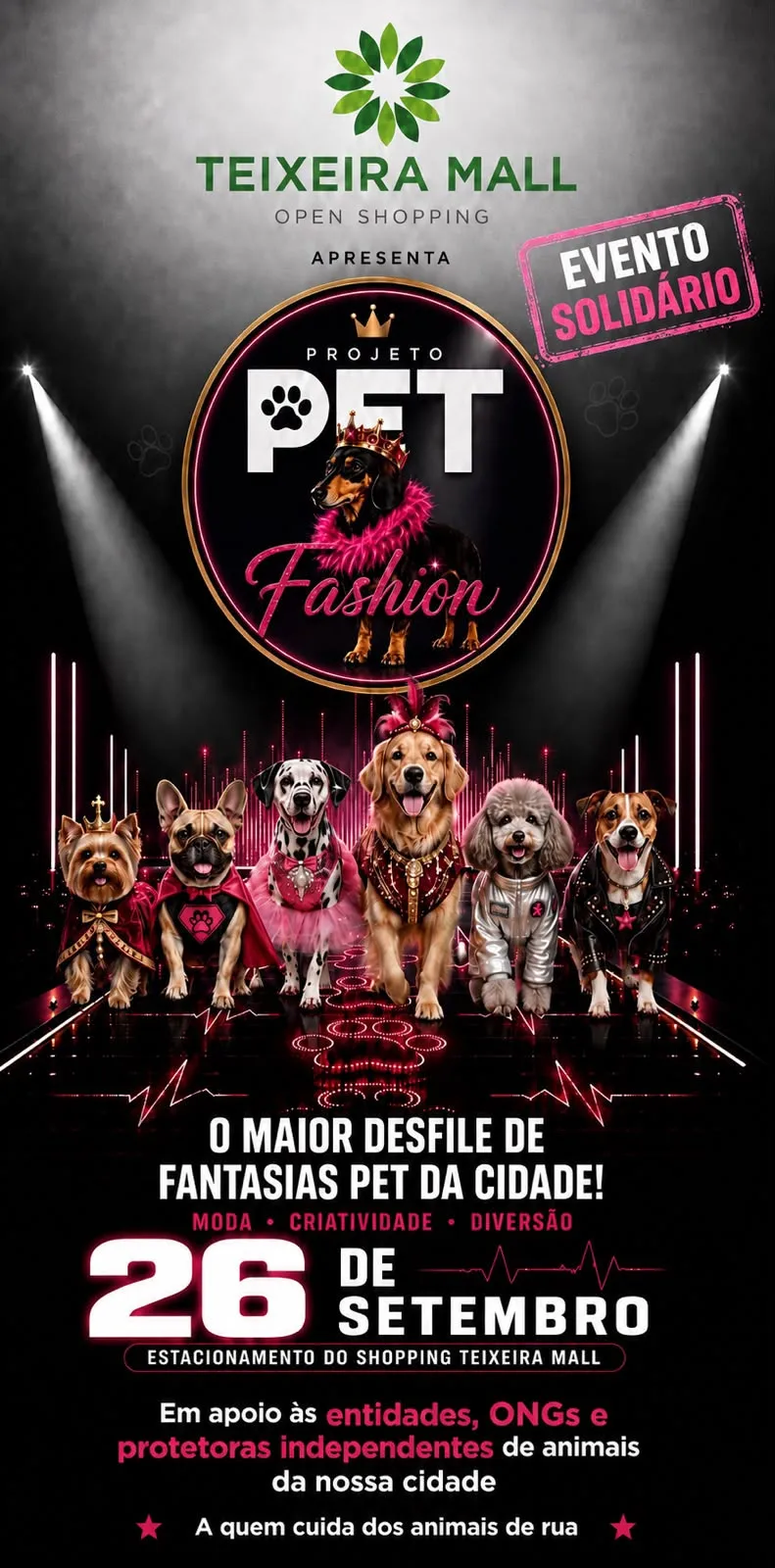 PET Fashion transforma Teixeira Mall em passarela com desfile, adoção e solidariedade PET Fashion transforma Teixeira Mall em passarela com desfile, adoção e solidariedade
