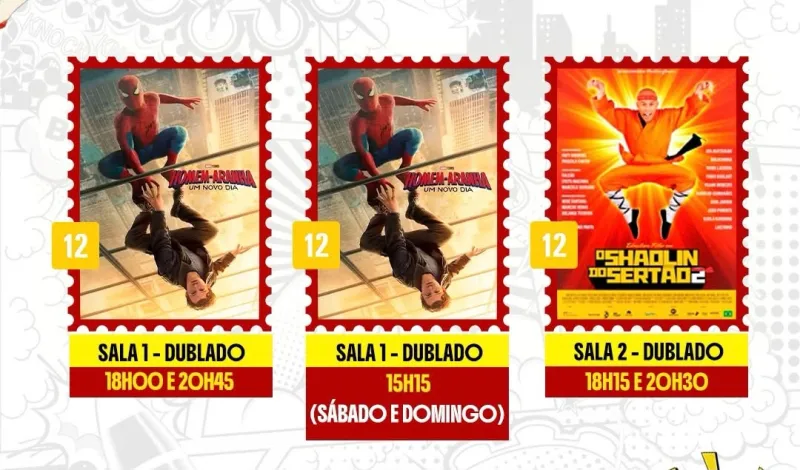 Cinema em Teixeira tem Homem-Aranha e O Shaolin do Sertão na programação desta semana