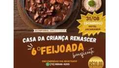 Casa da Criança Renascer promove 6ª Feijoada Beneficente em Teixeira de Freitas