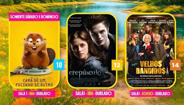 Cinema de Teixeira divulga programação do fim de semana com opções para todas as idades