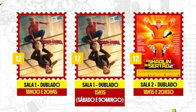 Cinema em Teixeira tem Homem-Aranha e O Shaolin do Sertão na programação desta semana